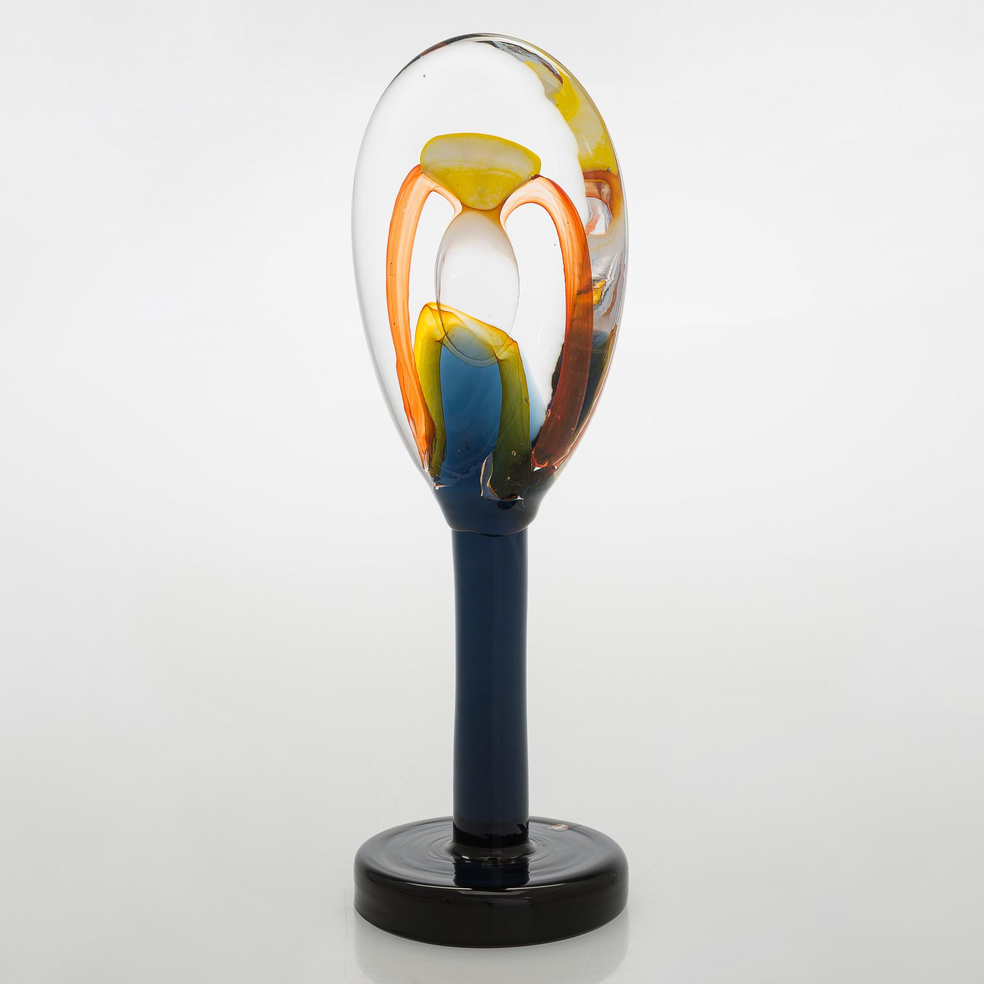 Oiva Toikka, skulptur, "Lollipop", signerad Oiva Toikka Iittala 2016 Scope 2016 9/100.