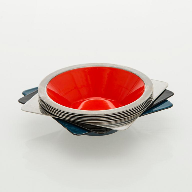 A set of nine mid-20th century metal bowls.