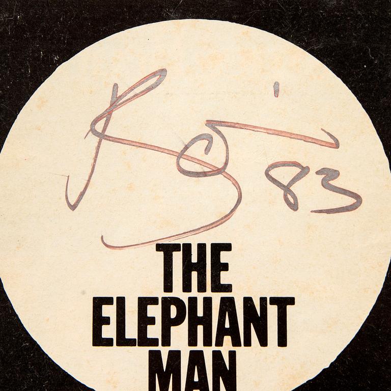 Autograf av David Bowie The Booth Theatre 1983.