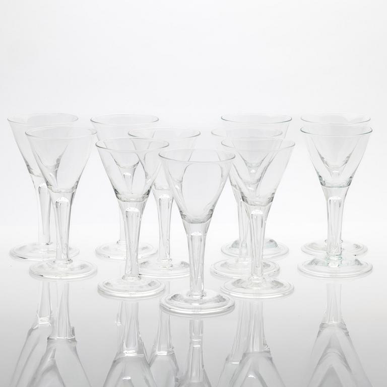 White wine glasses, 11 pieces, "Unicorn", from IKEA's 18th-century series, 1990s.