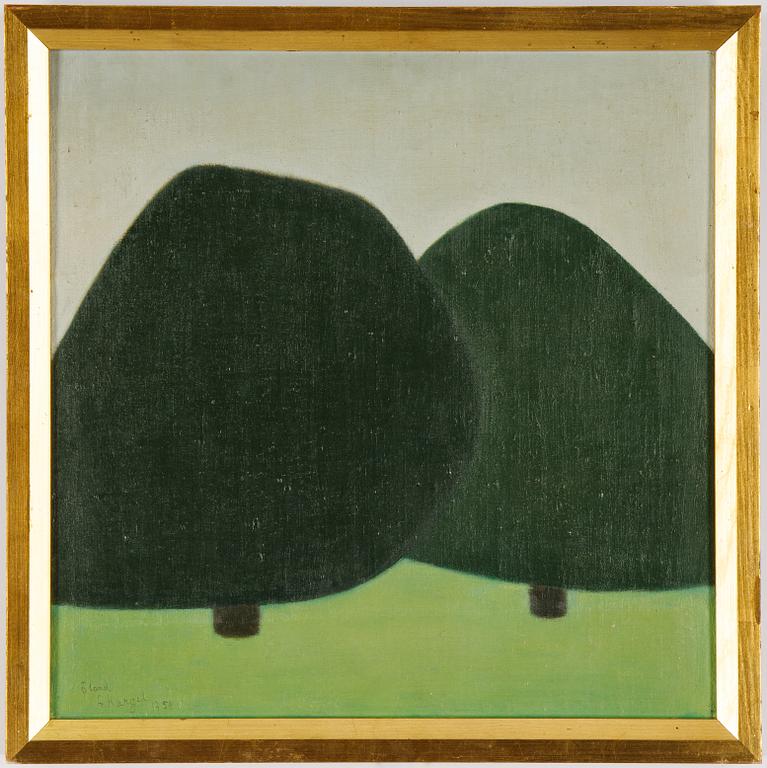 Axel Kargel, oil on canvas/papaer-panel, signed and dated Öland 1959.