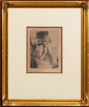 Anders Zorn, a signed etching from 1904.