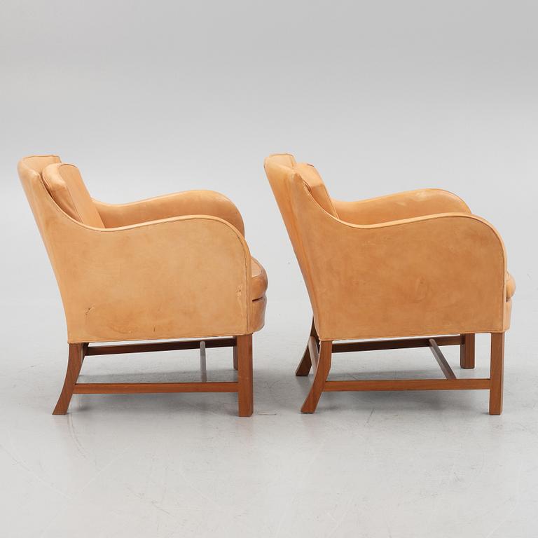 Kaare klint & Edvard Kindt-Larsen, a pair of "Mix 4396" armchairs, Rud Rasmussenm Denmark.