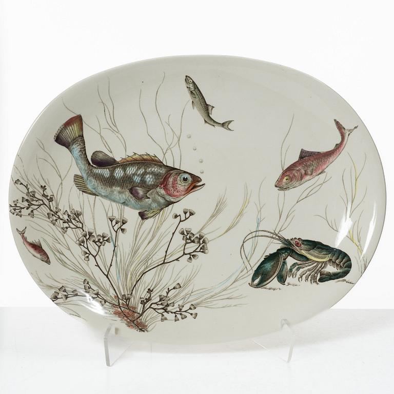 Fiskservis, 13 delar, flintgods, "Fish", Johnson Bros, England.