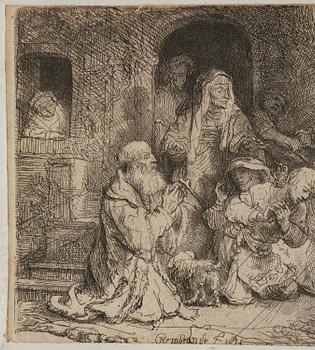 Rembrandt Harmensz van Rijn, "The Angel departing from the Family of Tobias".