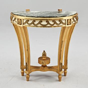 SPEGEL samt KONSOLBORD, gustaviansk stil, 1900-tal.