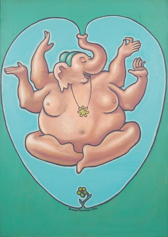 Bruno Maximus, oil on board, signed and dated 1994.