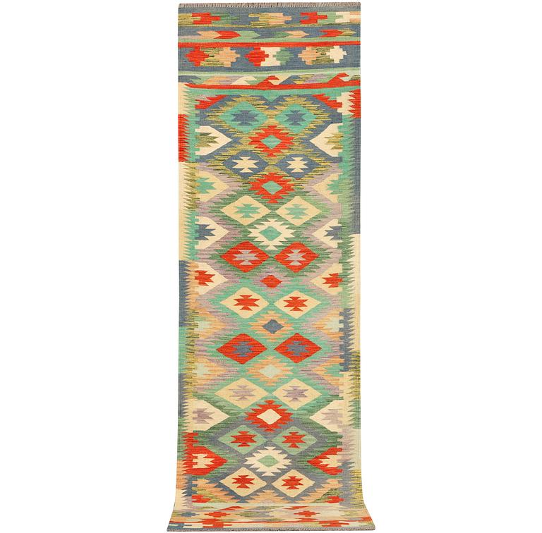 Gallerimatta, Afghansk Kelim, ca 292 x 83 cm.