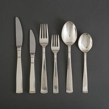 a 80 pcs silver cutlery by Jacob Ängman, GAB, late 20th century.