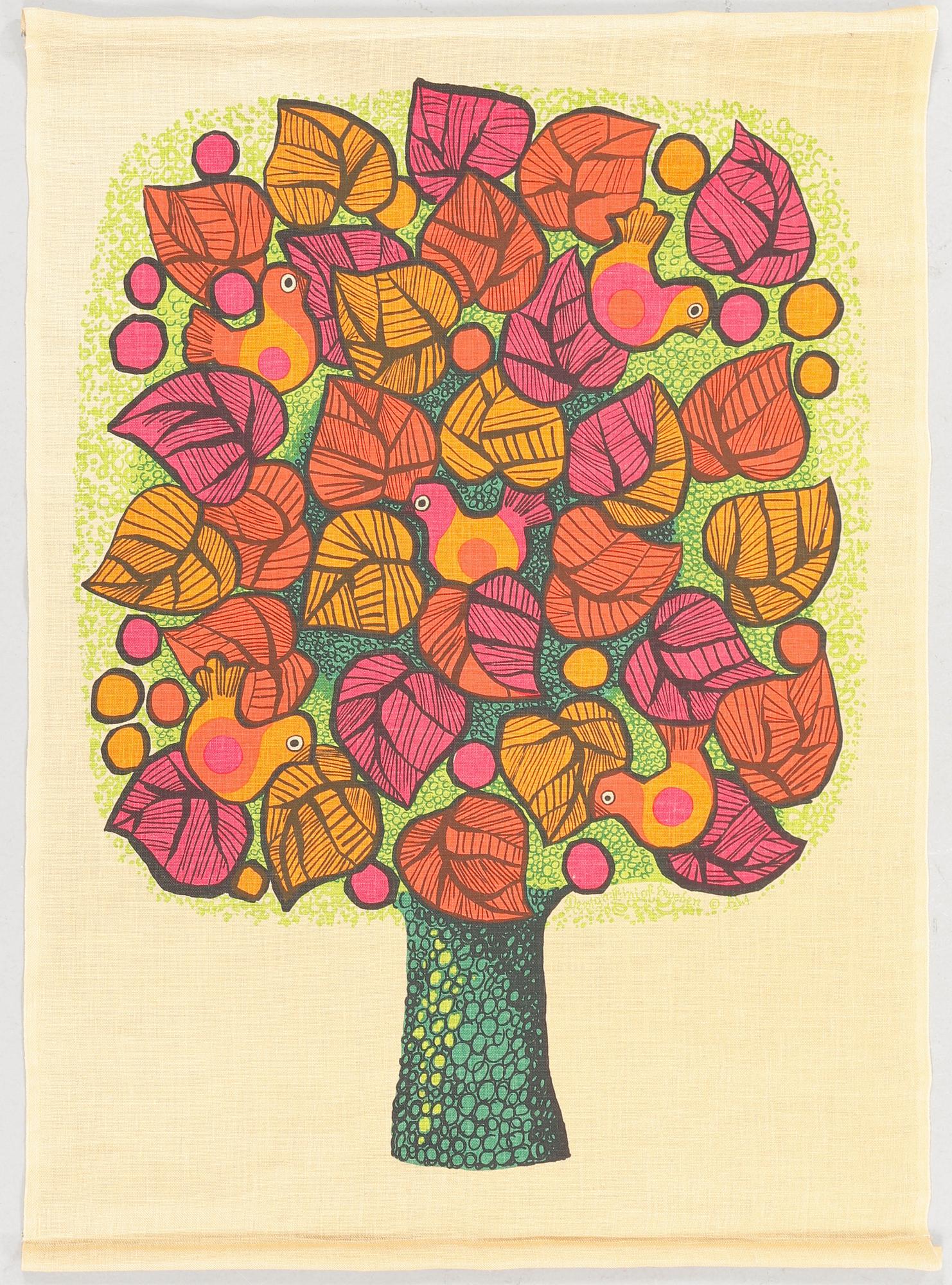 BODIL WALLMAN, väggtextil, Design Lini of Sweden, 1960/70-tal.