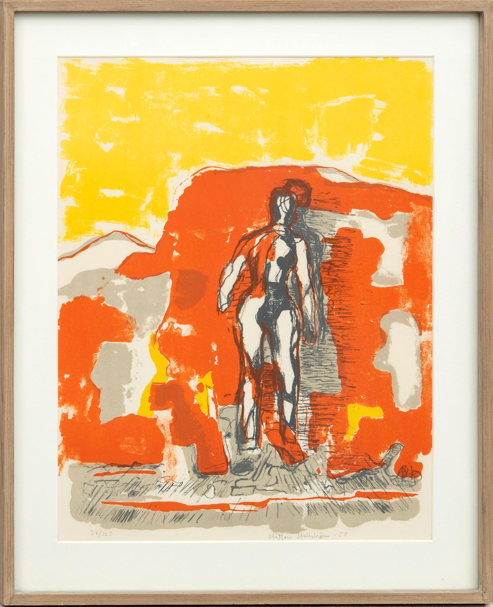 Staffan Hallström, lithograph, signed, numbered 37/125 and dated -58.