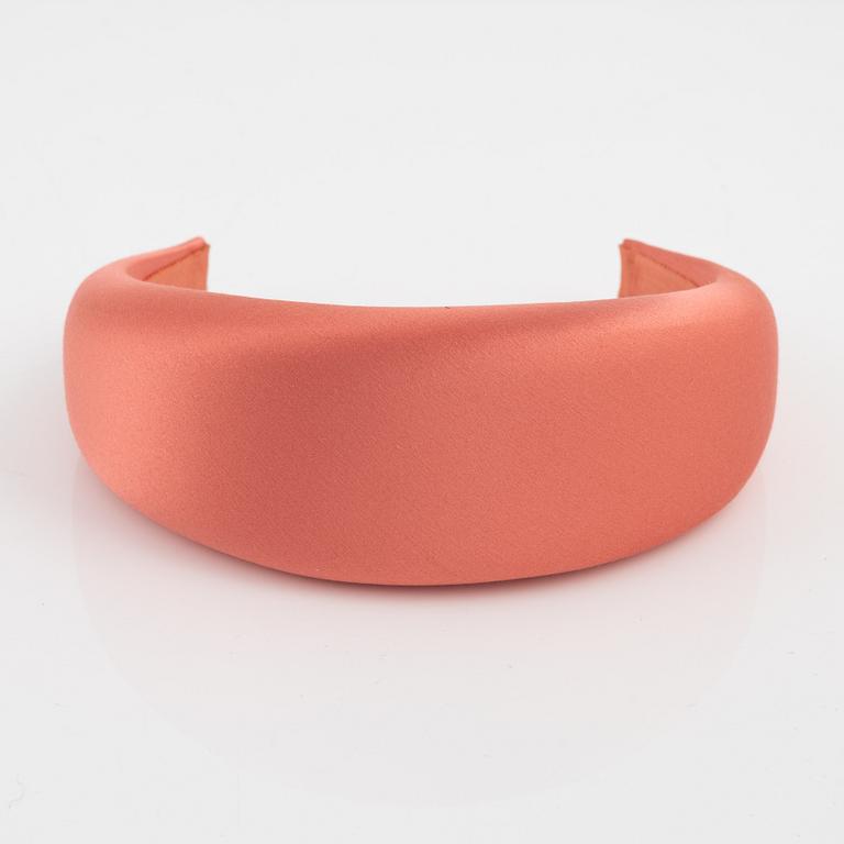 Prada, A pink satin headband.