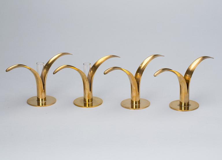 LJUSSTAKAR/VASER, 4 st, Liljan, Ivar Ålenius Björk, Ystad metall.