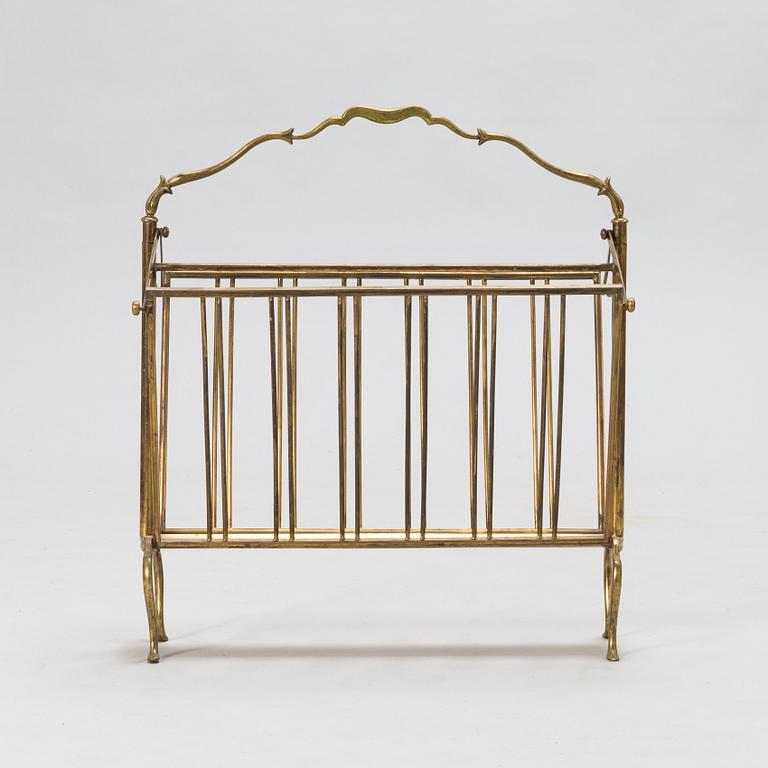 A folding brass magazine stand, first half of the 20th century.