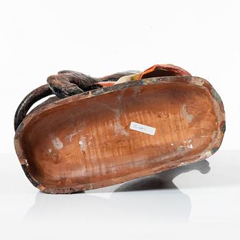 Allan Ebeling, a glazed ceramic sculpture of a bullfighter, Torshälla.