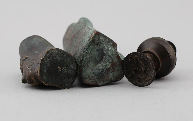 FIGURER, 3 st, brons, romersk typ.