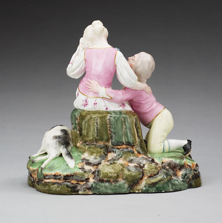 FIGURGRUPP, porslin. Höchst, troligen 1770-tal.