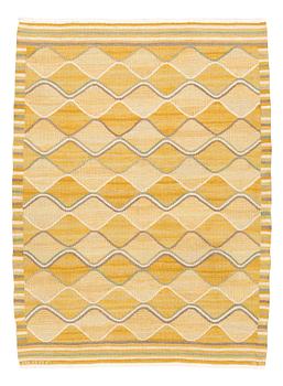 228. Barbro Nilsson, a carpet, "Spättan, gul", flat weave, ca 190,5-192,5 x 135-143 cm, signed AB MMF BN.