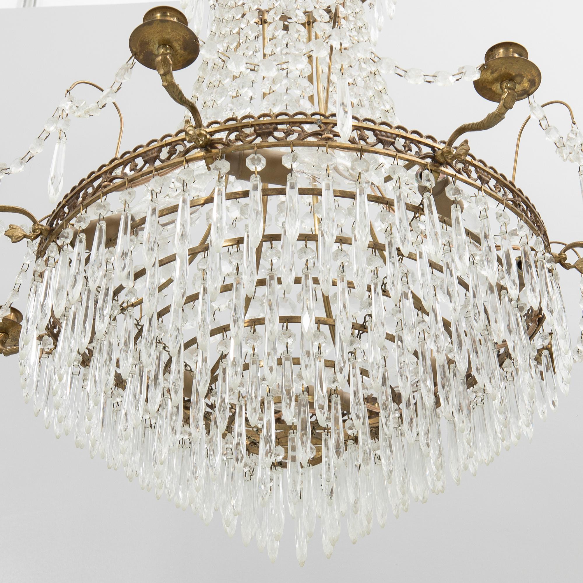 Chandelier, Gustavian style, 20th century.