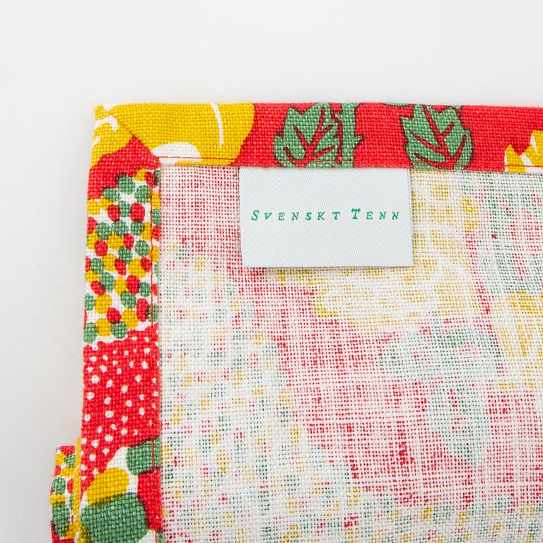 Firma Svenskt Tenn, Svenskt Tenn, waist apron, runner and 4 pcs of coasters, "Catleya Lin" and "Lin Korall".