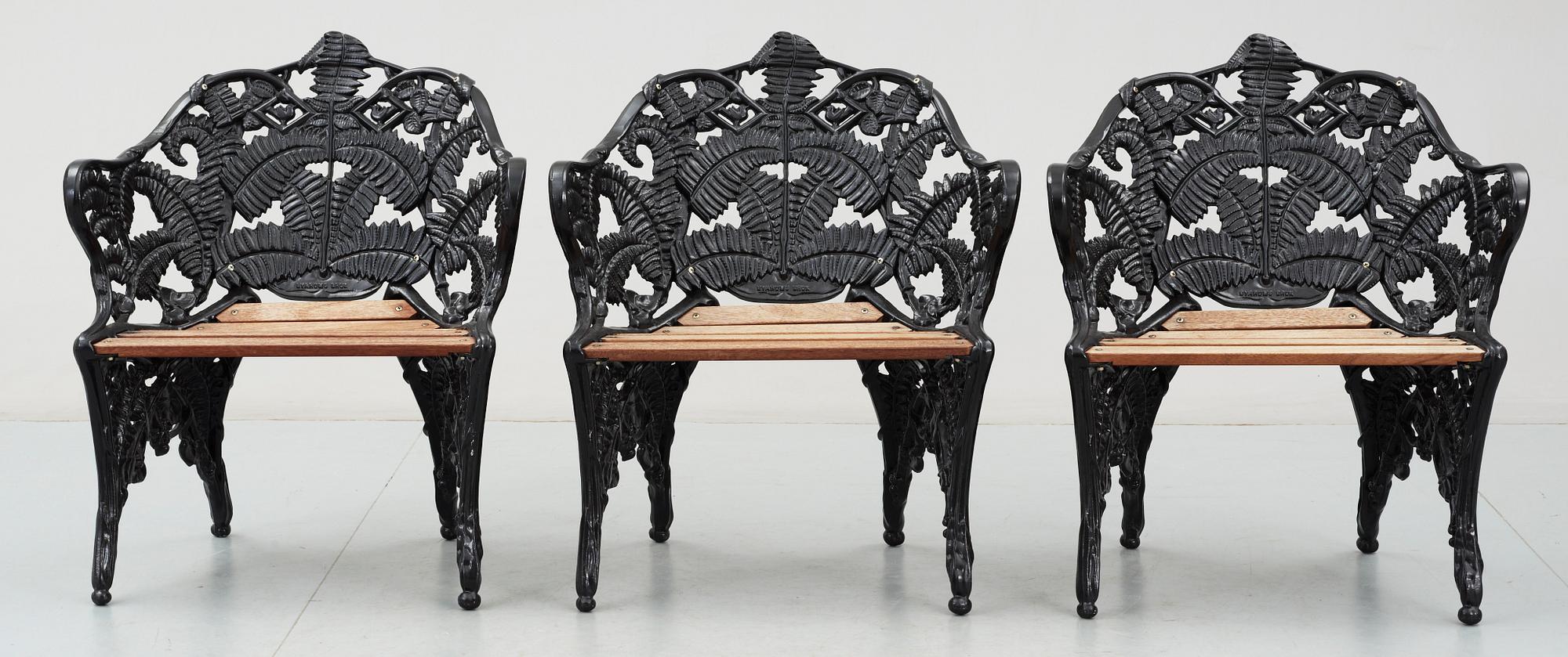 TRÄDGÅRDSSTOLAR, 3 st, 1900-tal.