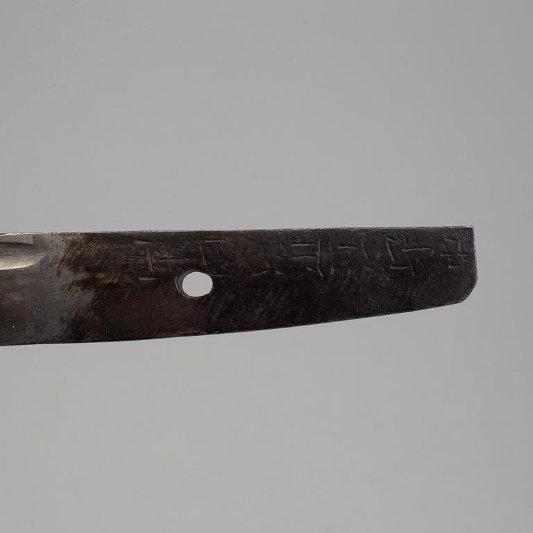 A Japanese Wakizashi marked Awataguchi, probably from the Edo period.