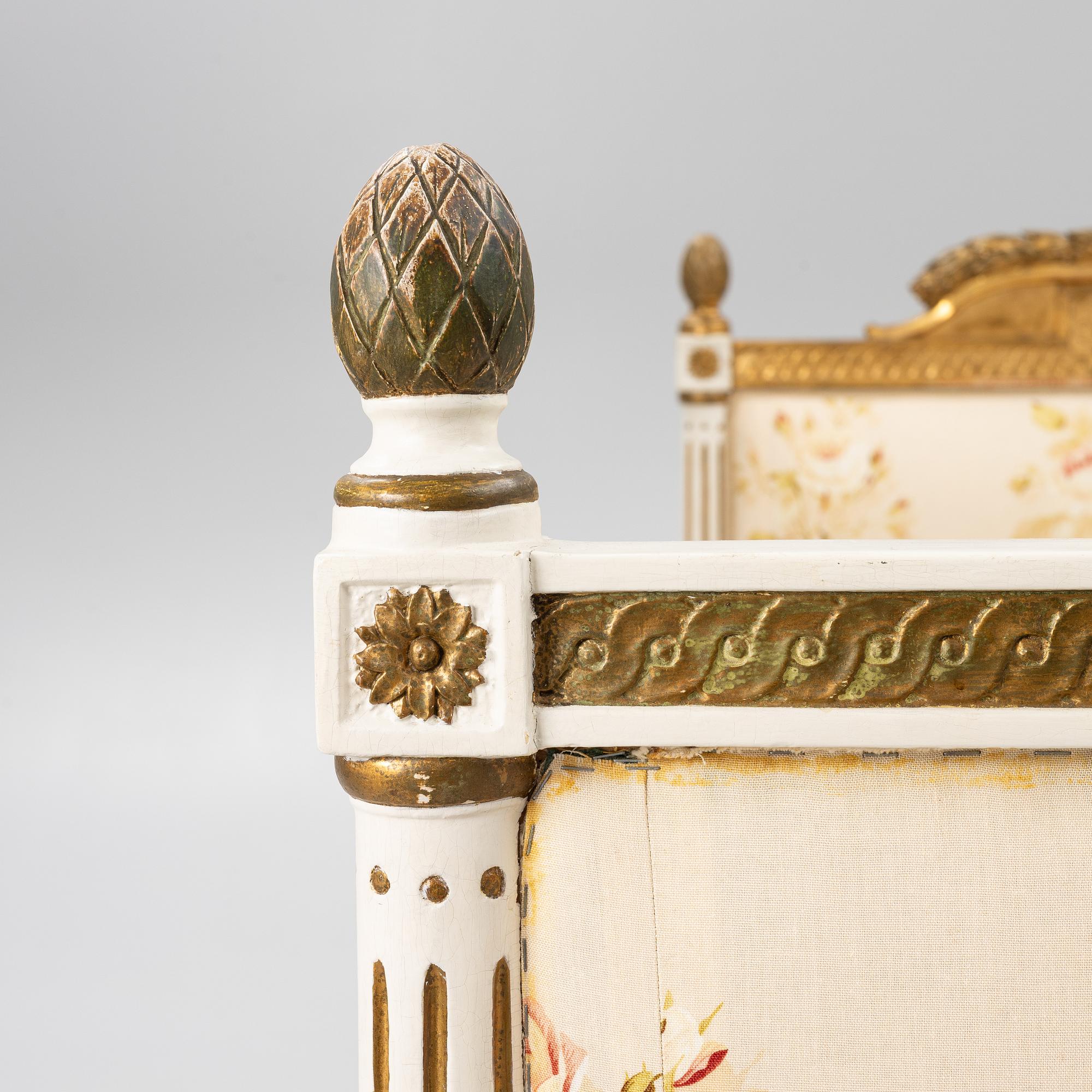 Säng, tillskriven Erik Öhrmark (mästare i Stockholm 1777-1813), Gustaviansk.