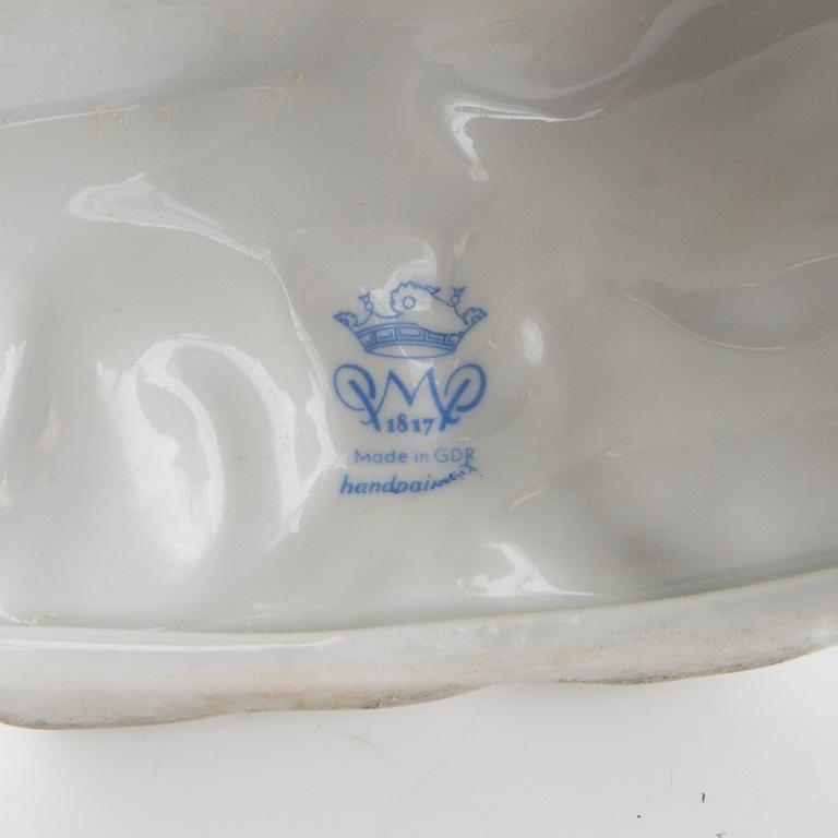 Table lamp Plaue Germany 20th century, mid/second half porcelain.