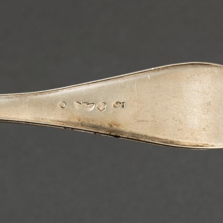 A silver cutlery, including 'Svensk Spets' and 'Svensk Rund', incl. GAB, CG Hallberg, 19/20th century (89 pc), 3171g.
