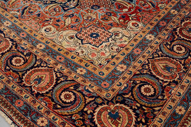 A carpet, semi-antique Tabriz, ca 357,5 x 253,5-263 cm.