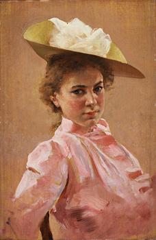 334. Gunnar Berndtson, Elegant lady in pink.