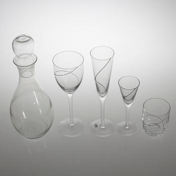 ANNA EHRNER, 48 delar, glas, "Line", Kosta Boda, 1900-talets slut.