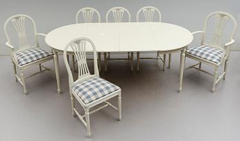 MATGRUPP, 7 delar, gustaviansk stil, 1900-talets andra hälft.
