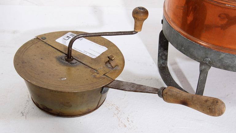 KOPPARKITTEL SAMT KAFFEMALARE, 1800-tal.