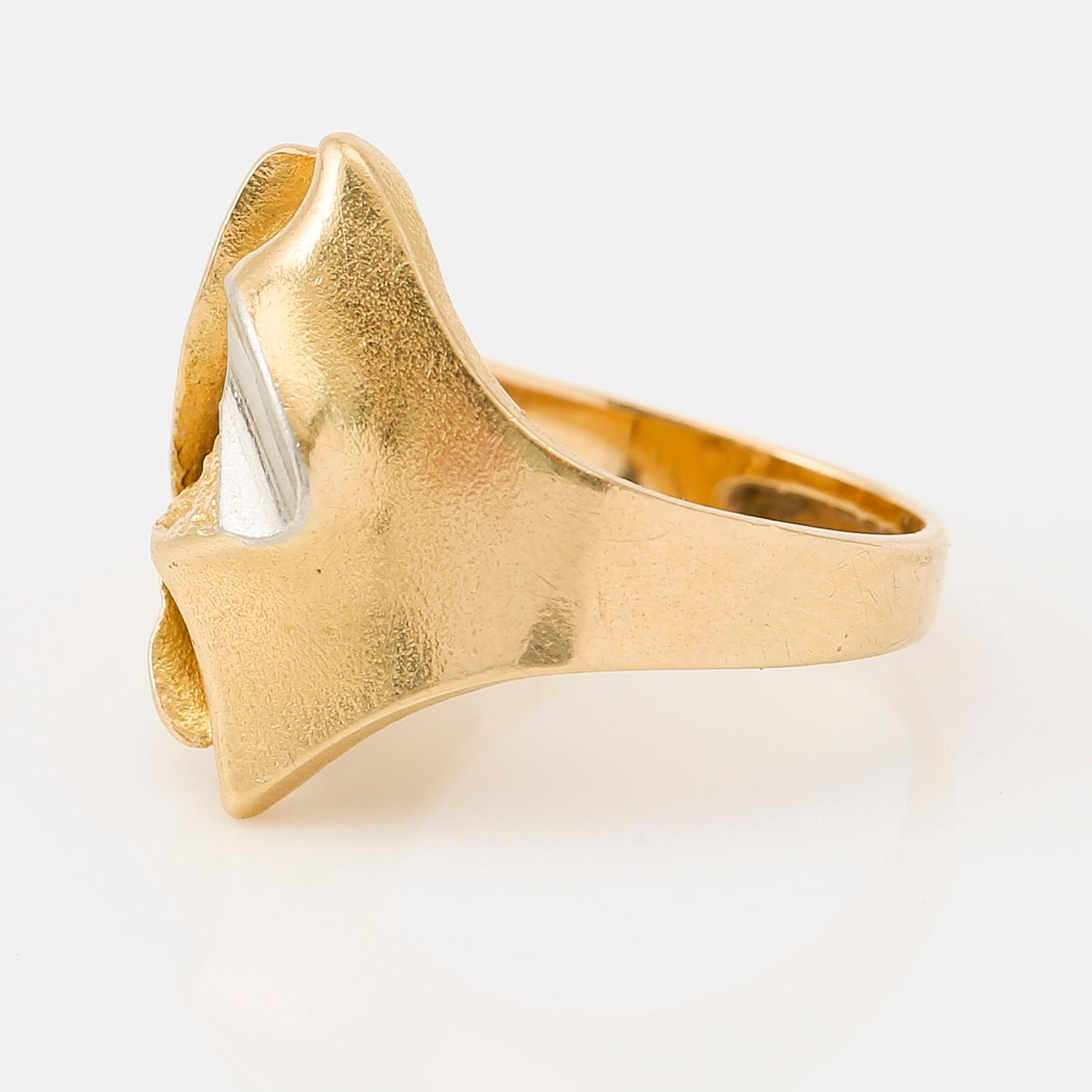 RING, 18K guld/vitguld, Björn Weckström, Lapponia, Finland, 1997. Vikt ca 7 gram.