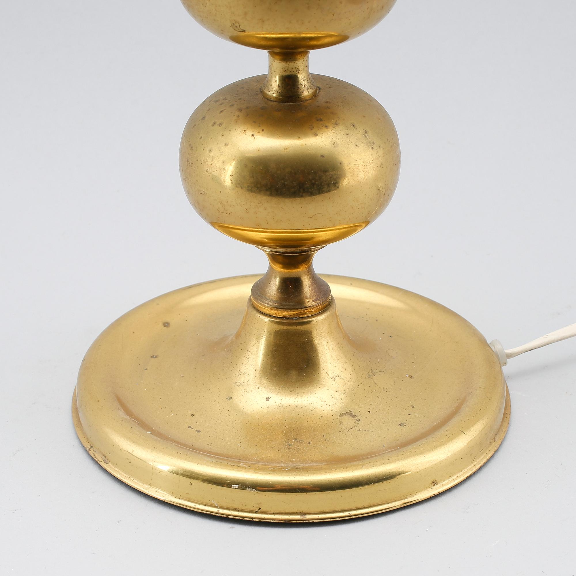 BORDSLAMPA, mässing, 1900-talets andra hälft.