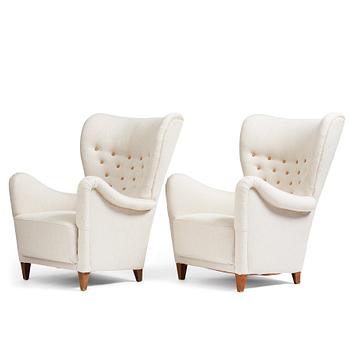 353. Otto Schulz, a pair of Swedish Modern easy chairs for Boet, Gothenburg 1940's.