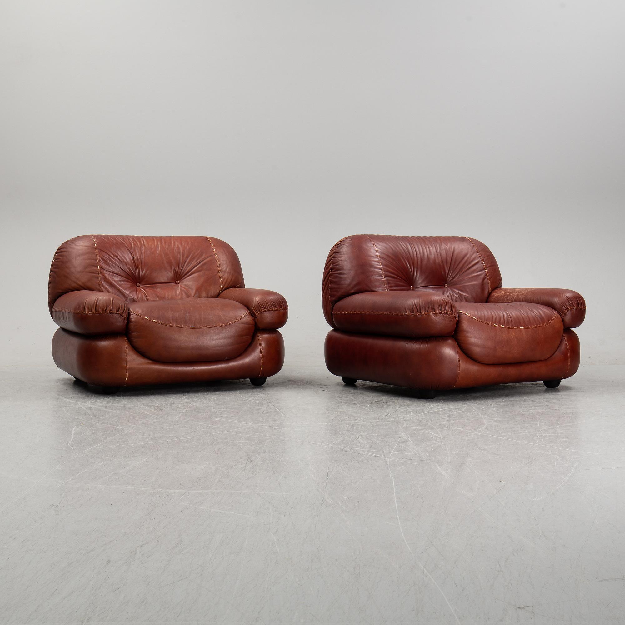 Fåtöljer, ett par, "Sapporo", Mobil Girgi, Italien, 1970-tal.