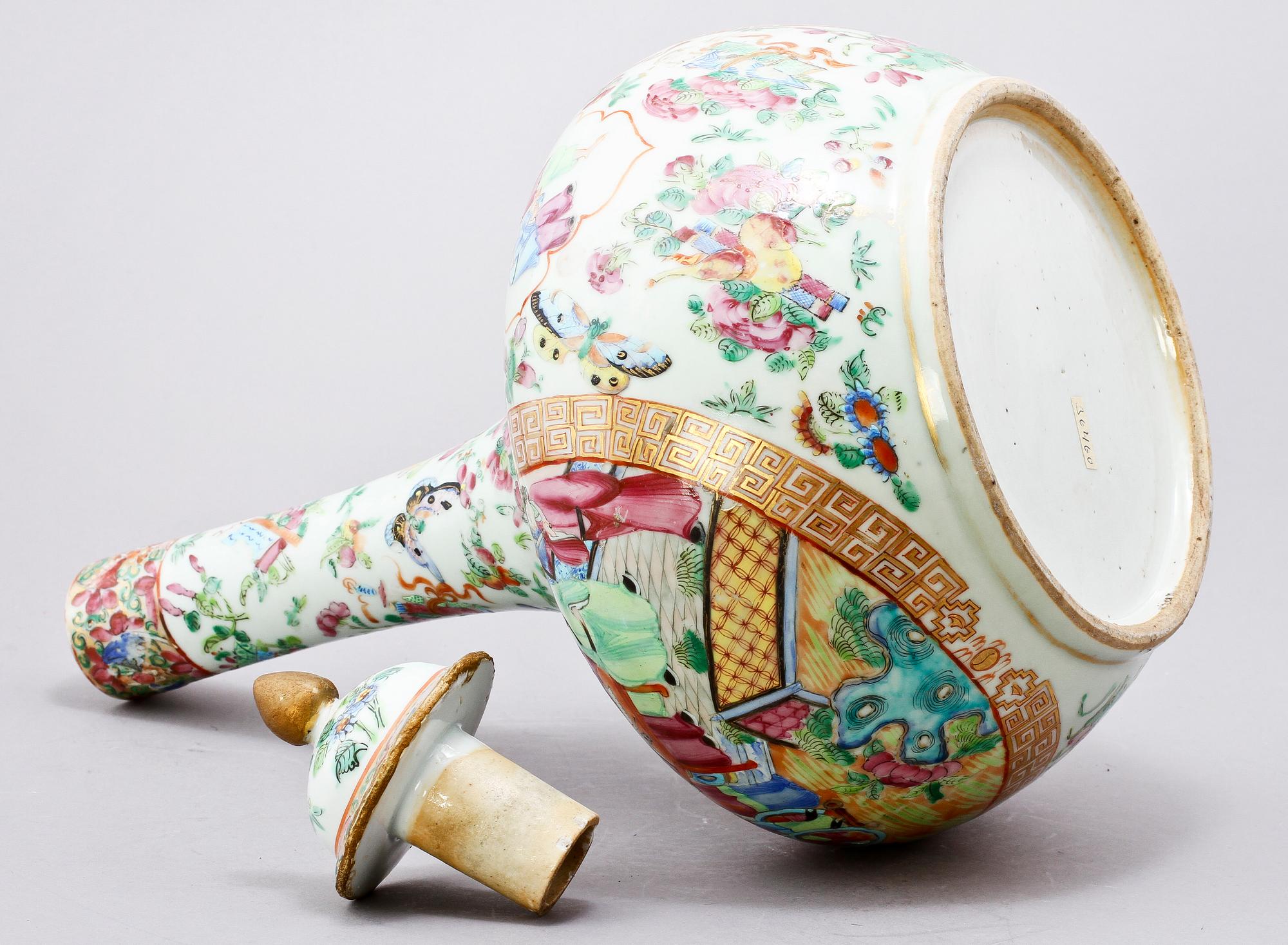 PARTI PORSLIN, 3 delar, Kanton, Kina, 1800/1900-tal.