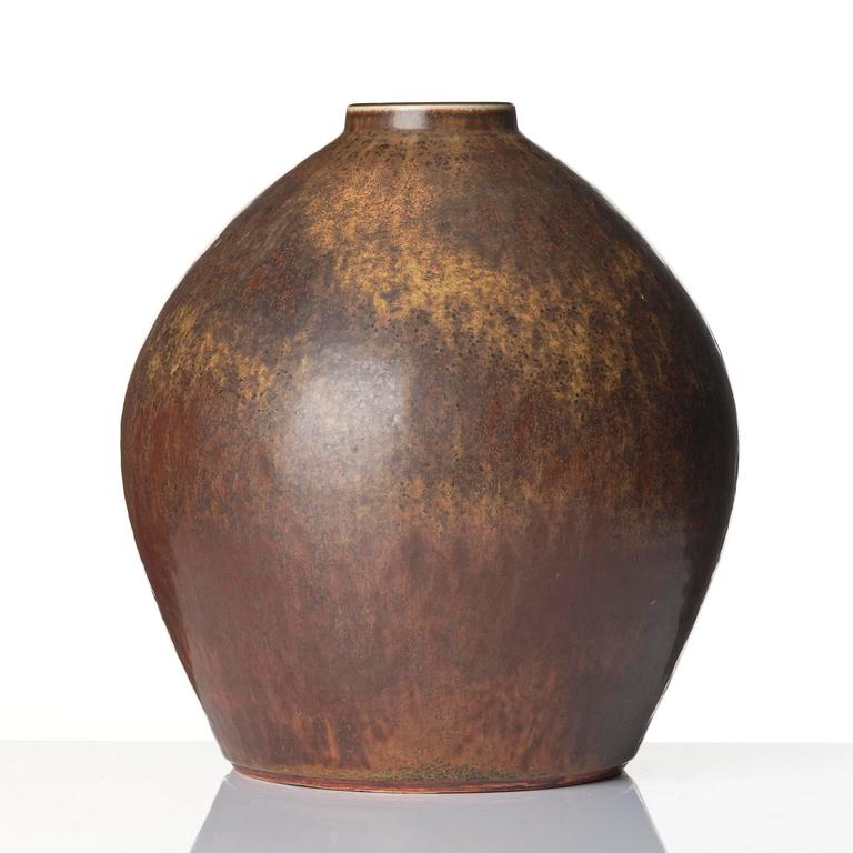 Carl-Harry Stålhane, a unique stoneware vase, Rörstrand Sweden 1965.