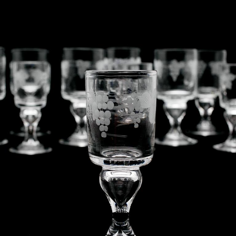 SERVISGLAS, 14 delar, "Swedish old", Reijmyre.