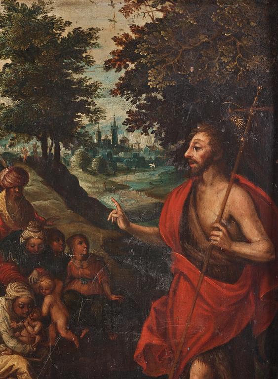 Gillis Mostaert Circle of, The preaching of St. John the Baptist.