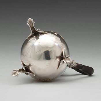A Swedish 18th century parcel-gilt coffee-pot, mark of Jacob Lampa, Stockholm 1777.