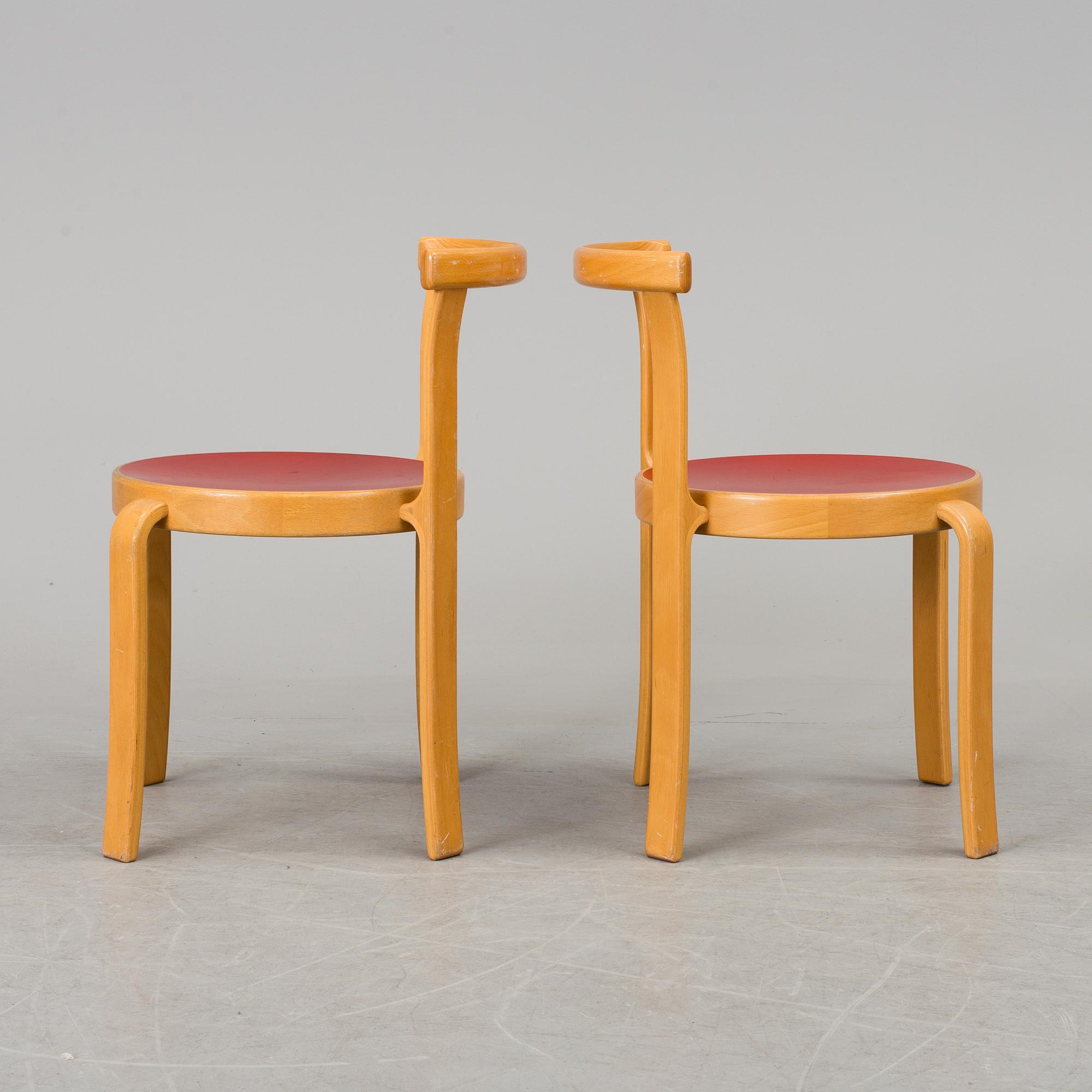 A set of six chairs by Magnus Olesen, Durup, Denmark.