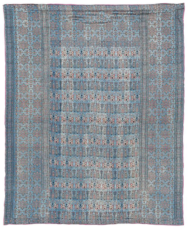 Sidentextil, sannolikt persiskt efter Mogul-förlaga, 1800-tal, ca 174 x 140 cm.