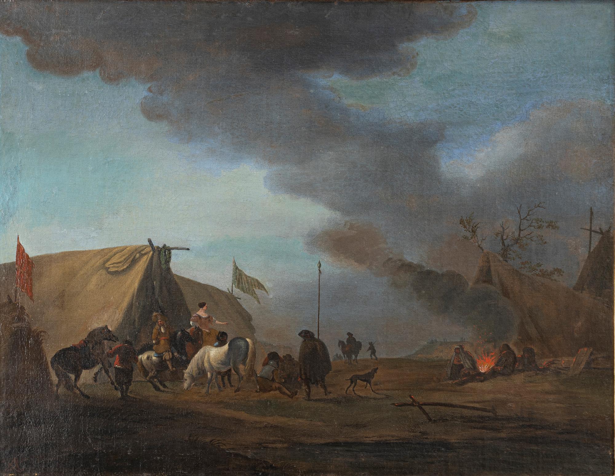 Philips Wouwerman, follower of, In the field camp.