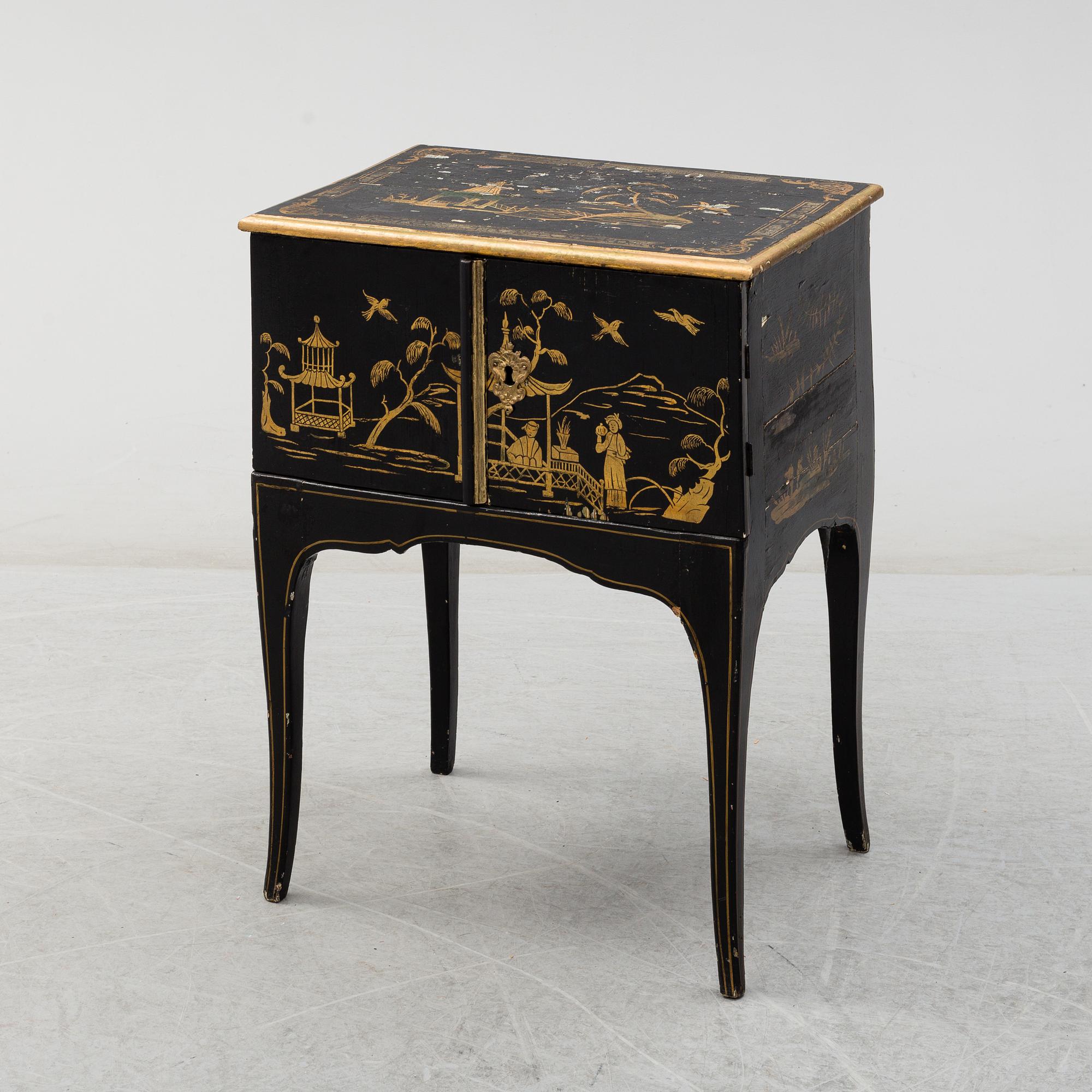 A Swedish Rococo bedside table, second half of the 18th century.