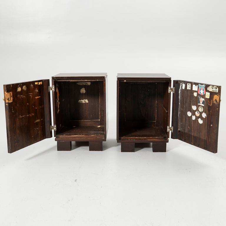 Bedside tables, a pair, 20th century.