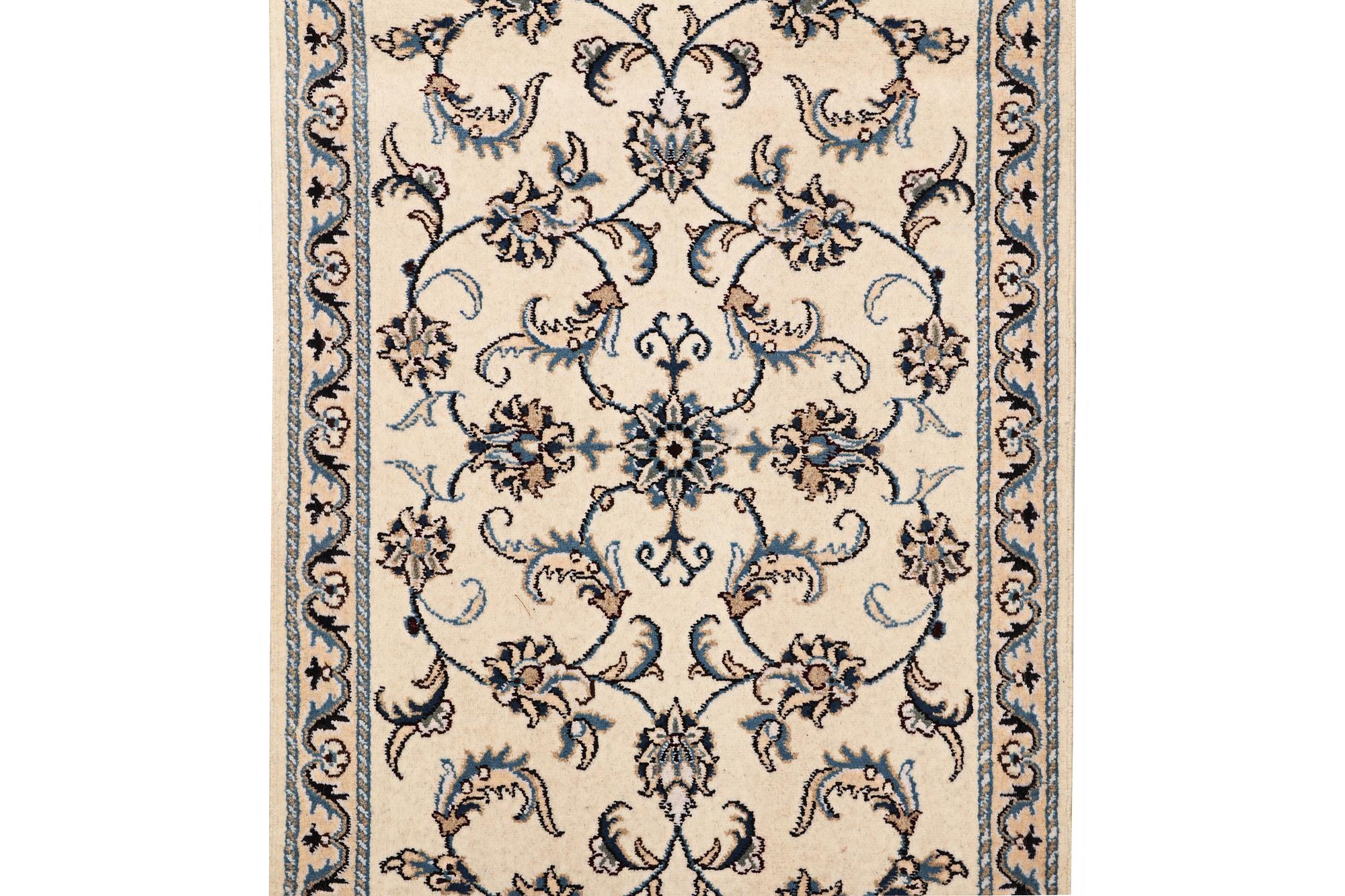 A runner carpet, Nain, part silk, ca 293 x 80 cm.