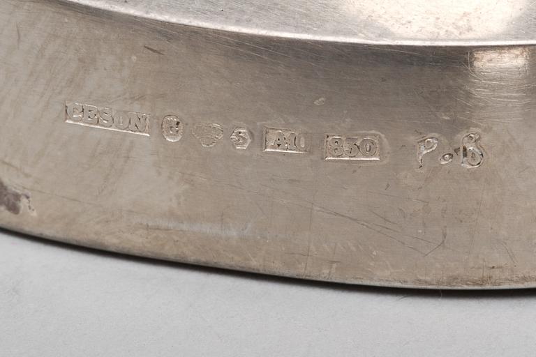 LJUSSTAKAR, ett par, silver, Ceson, Göteborg, 1975.